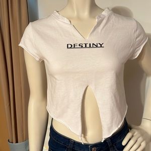 Shein cut off crop top